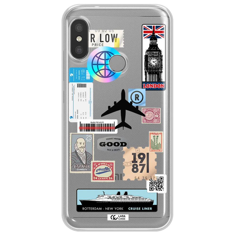 Stamp Stickers Xiaomi Redmi 6 Pro Clear TPU Case