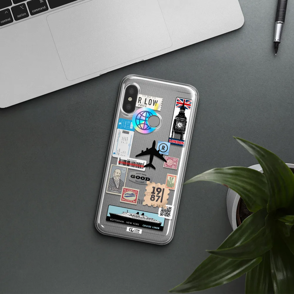 Stamp Stickers Xiaomi Redmi 6 Pro Clear TPU Case