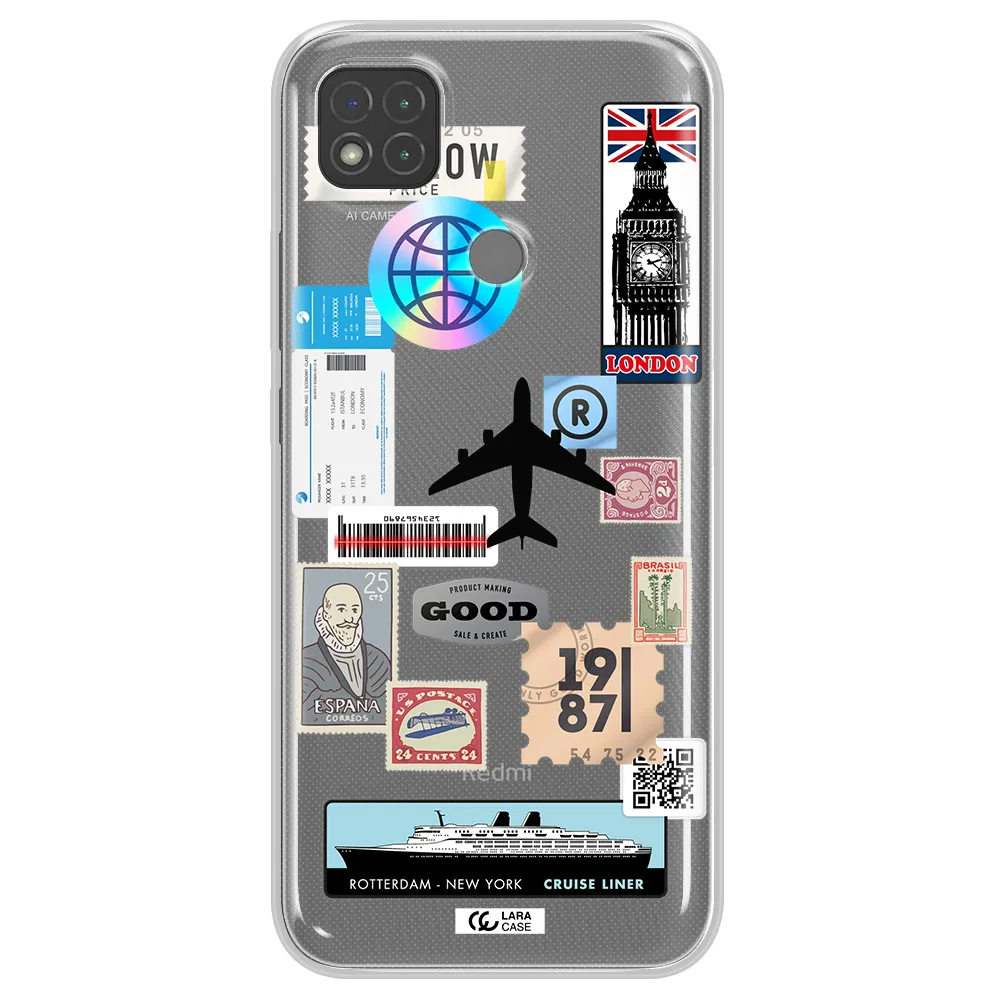 Stamp Stickers Xiaomi Redmi 9C Clear TPU Case