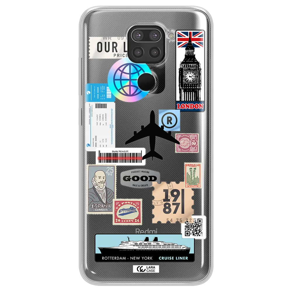 Stamp Stickers Xiaomi Redmi Note 9 Clear TPU Case