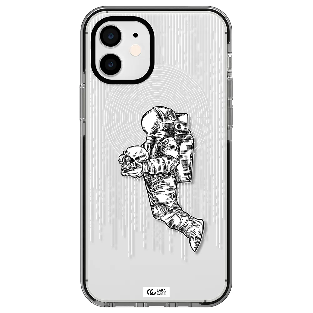 Astronaut Holding A Skull Apple iPhone 11 impact black border Case