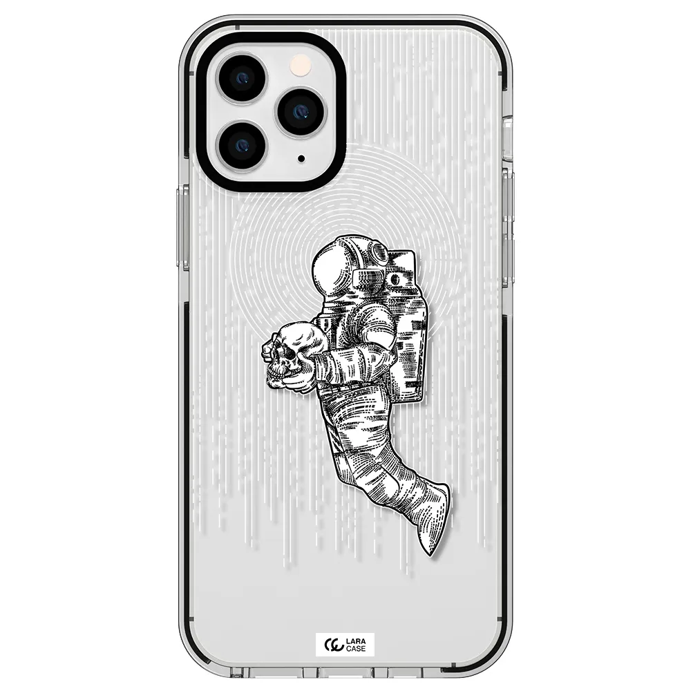 Astronaut Holding A Skull Apple iPhone 11 pro max impact black border Case