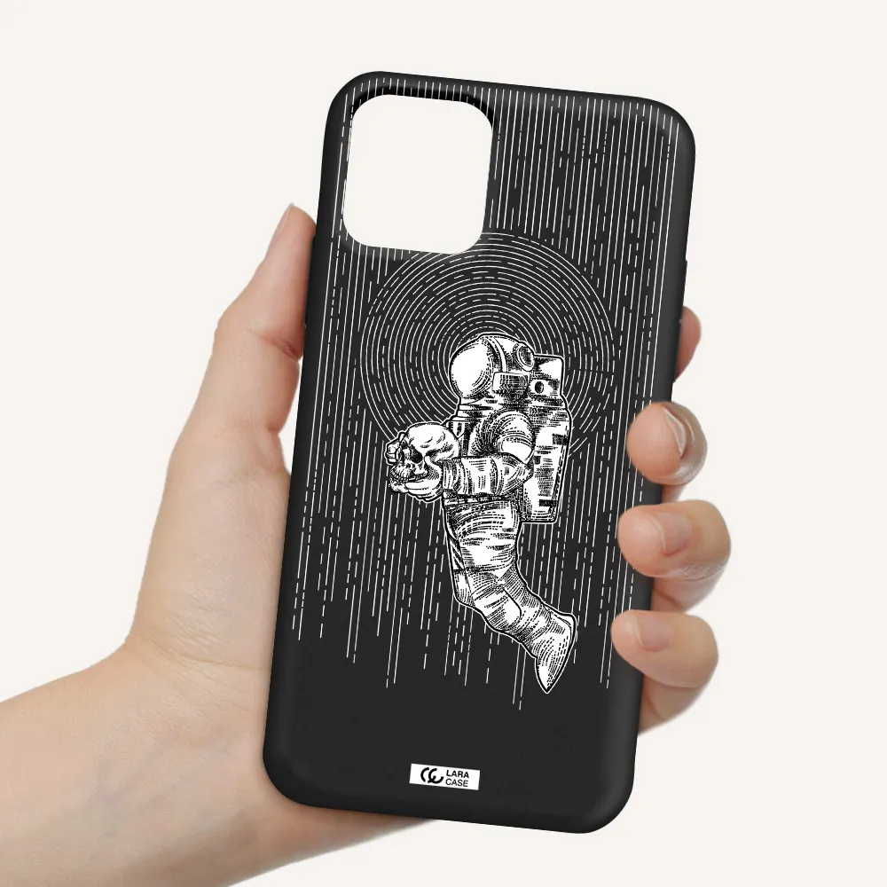 Astronaut Holding A Skull Apple iPhone 11 pro max Silicone black Case