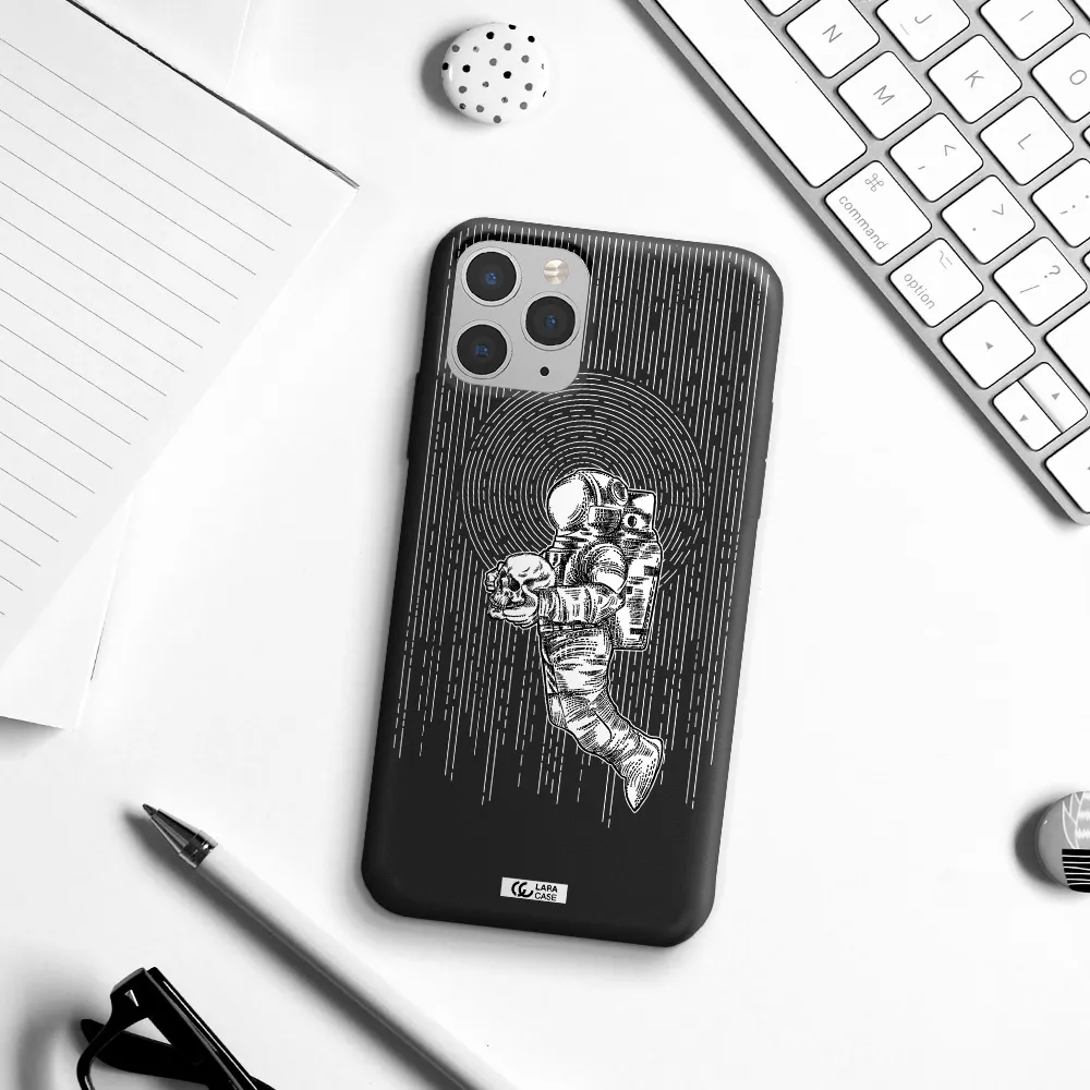 Astronaut Holding A Skull Apple iPhone 11 pro Silicone black Case