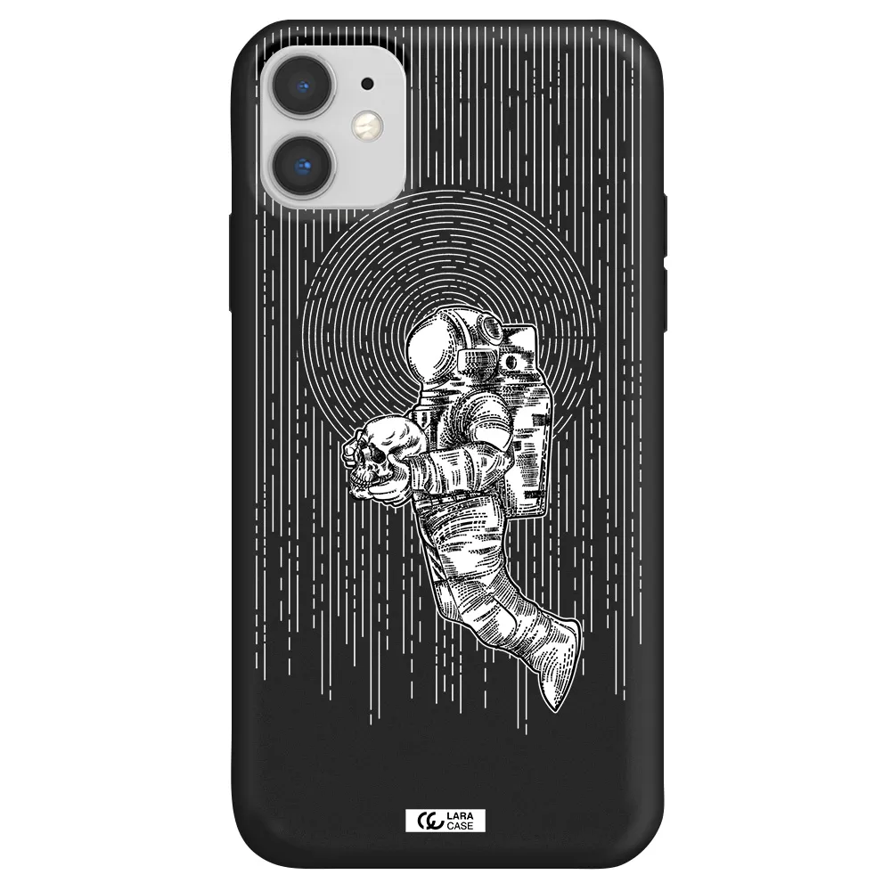 Astronaut Holding A Skull Apple iPhone 11 Silicone black Case
