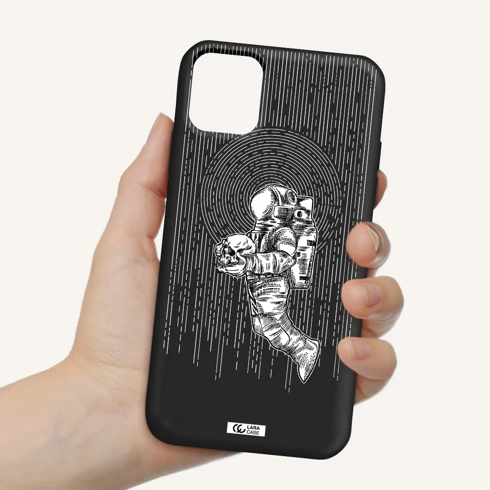 Astronaut Holding A Skull Apple iPhone 11 Silicone black Case