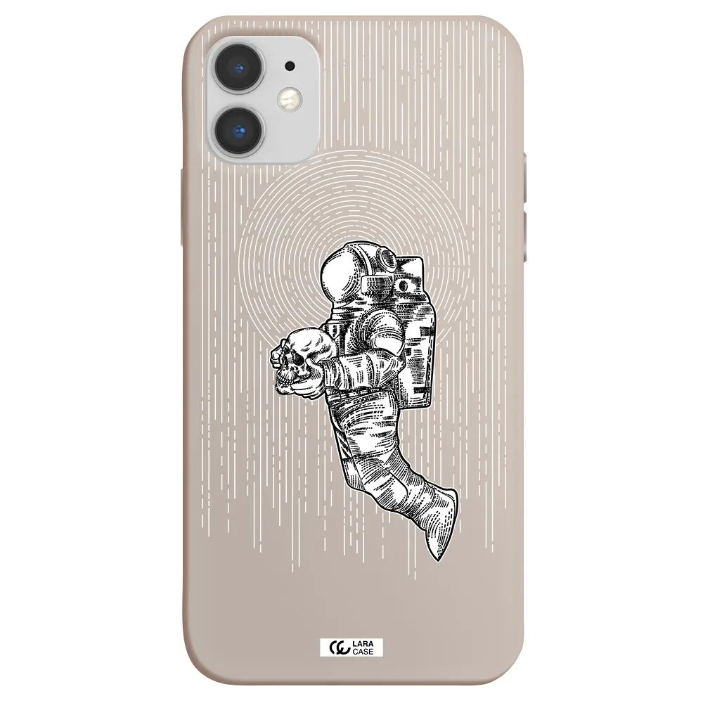 Astronaut Holding A Skull Apple iPhone 11 Silicone Stone Case