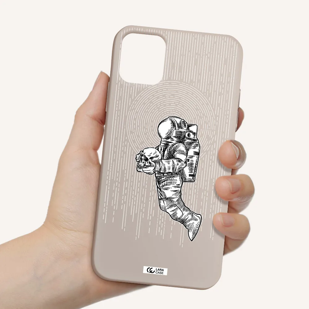 Astronaut Holding A Skull Apple iPhone 11 Silicone Stone Case