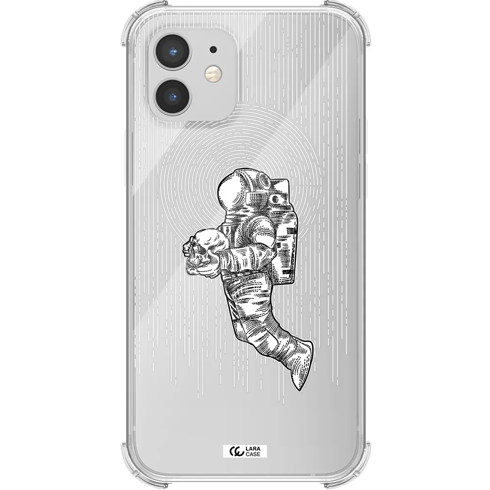 Astronaut Holding A Skull Apple iPhone 12 Clear PC Case