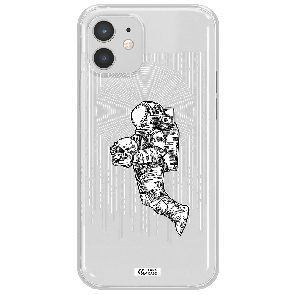 Astronaut Holding A Skull Apple iPhone 12 Clear TPU Case