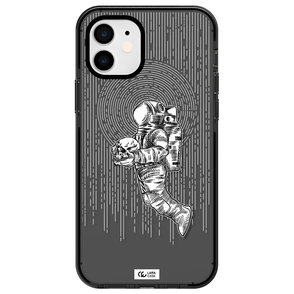 Astronaut Holding A Skull Apple iPhone 12 impact Smoke Black Case