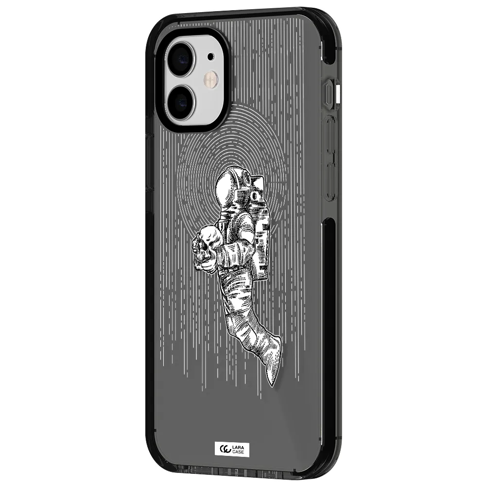 Astronaut Holding A Skull Apple iPhone 12 impact Smoke Black Case