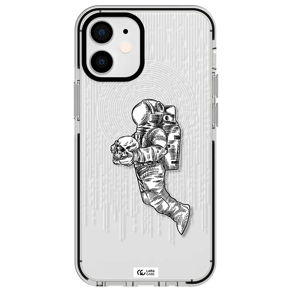 Astronaut Holding A Skull Apple iPhone 12 mini impact black border Case