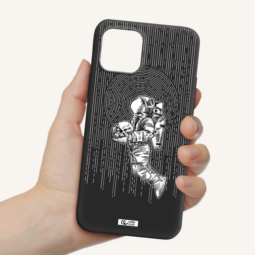 Astronaut Holding A Skull Apple iPhone 12 mini Silicone black Case