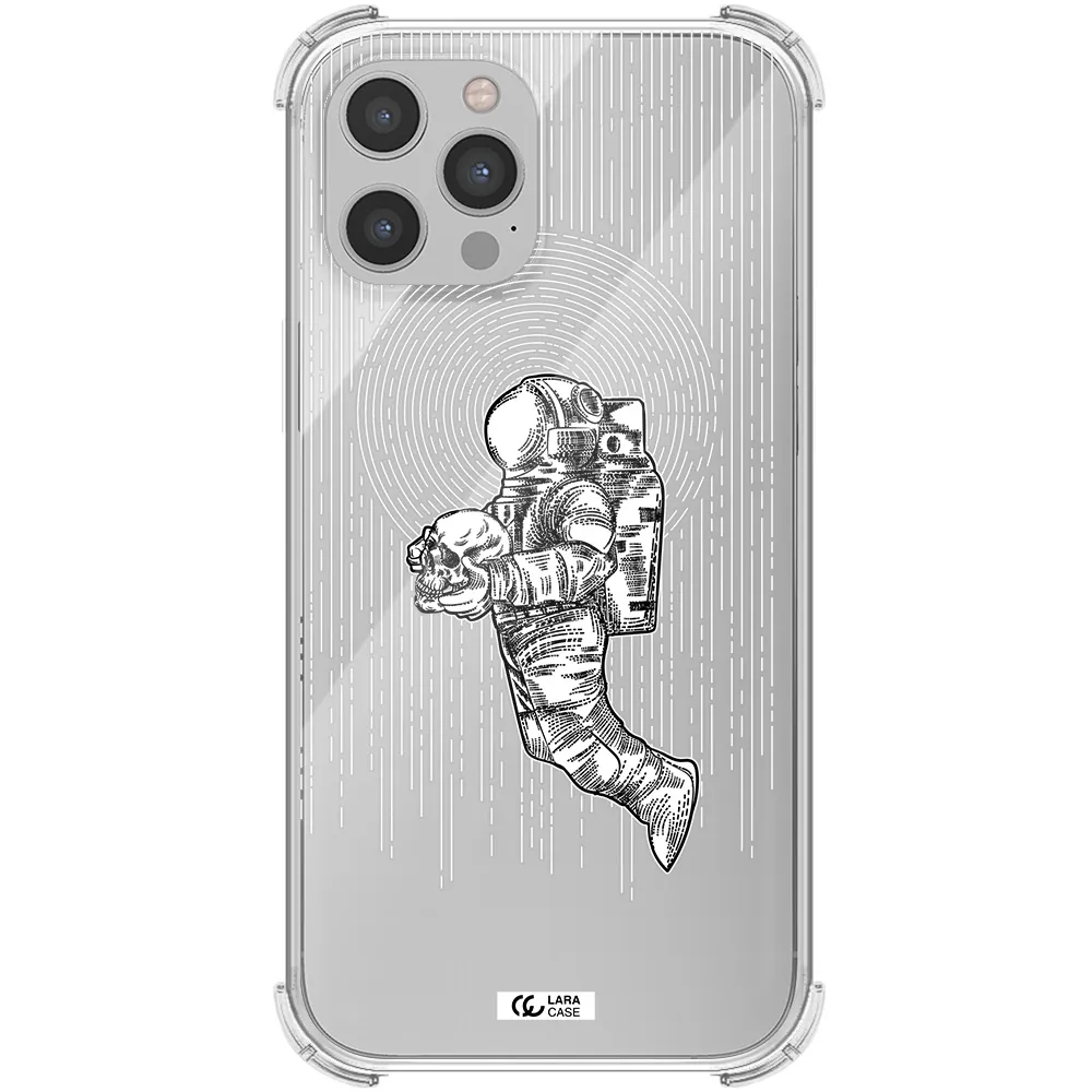 Astronaut Holding A Skull Apple iPhone 12 pro Clear PC Case