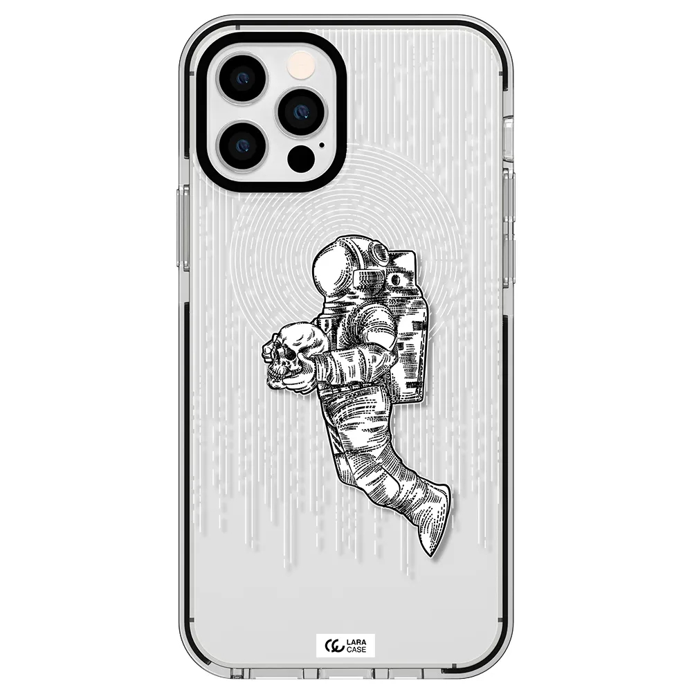 Astronaut Holding A Skull Apple iPhone 12 pro impact black border Case
