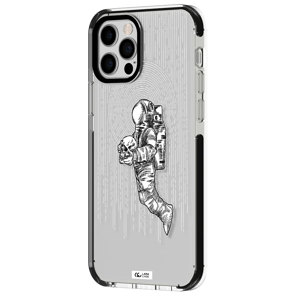 Astronaut Holding A Skull Apple iPhone 12 pro impact black border Case