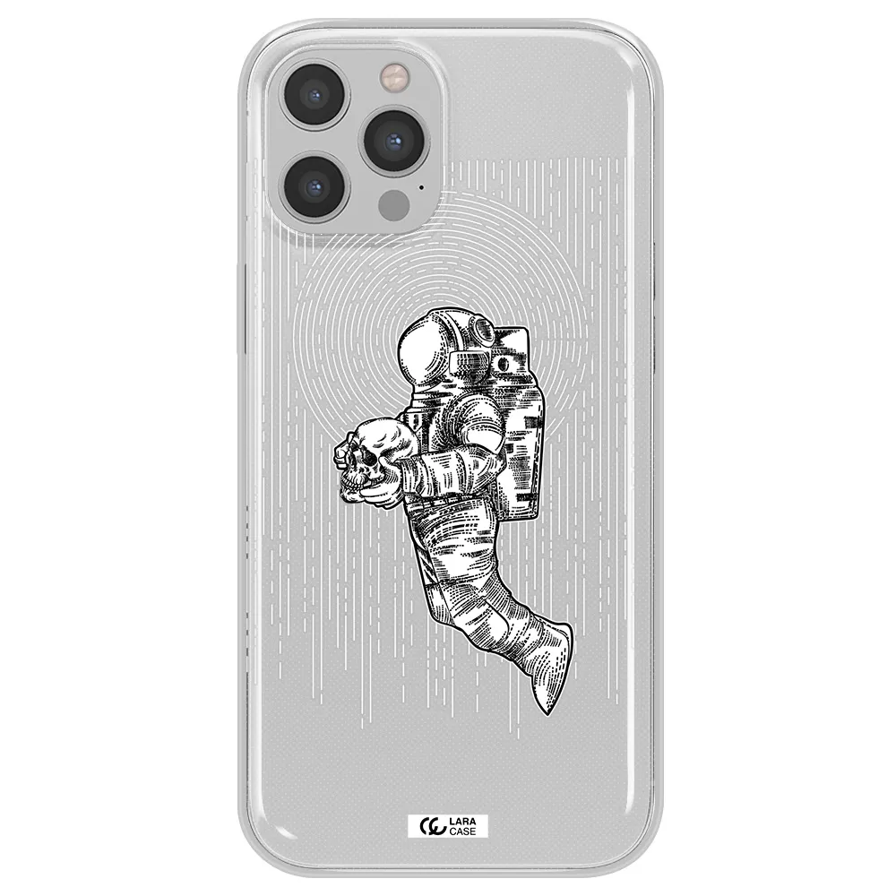 Astronaut Holding A Skull Apple iPhone 12 pro max Clear TPU Case