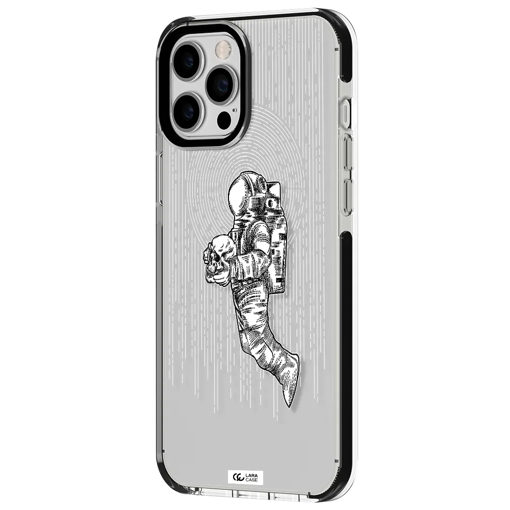 Astronaut Holding A Skull Apple iPhone 12 pro max impact black border Case
