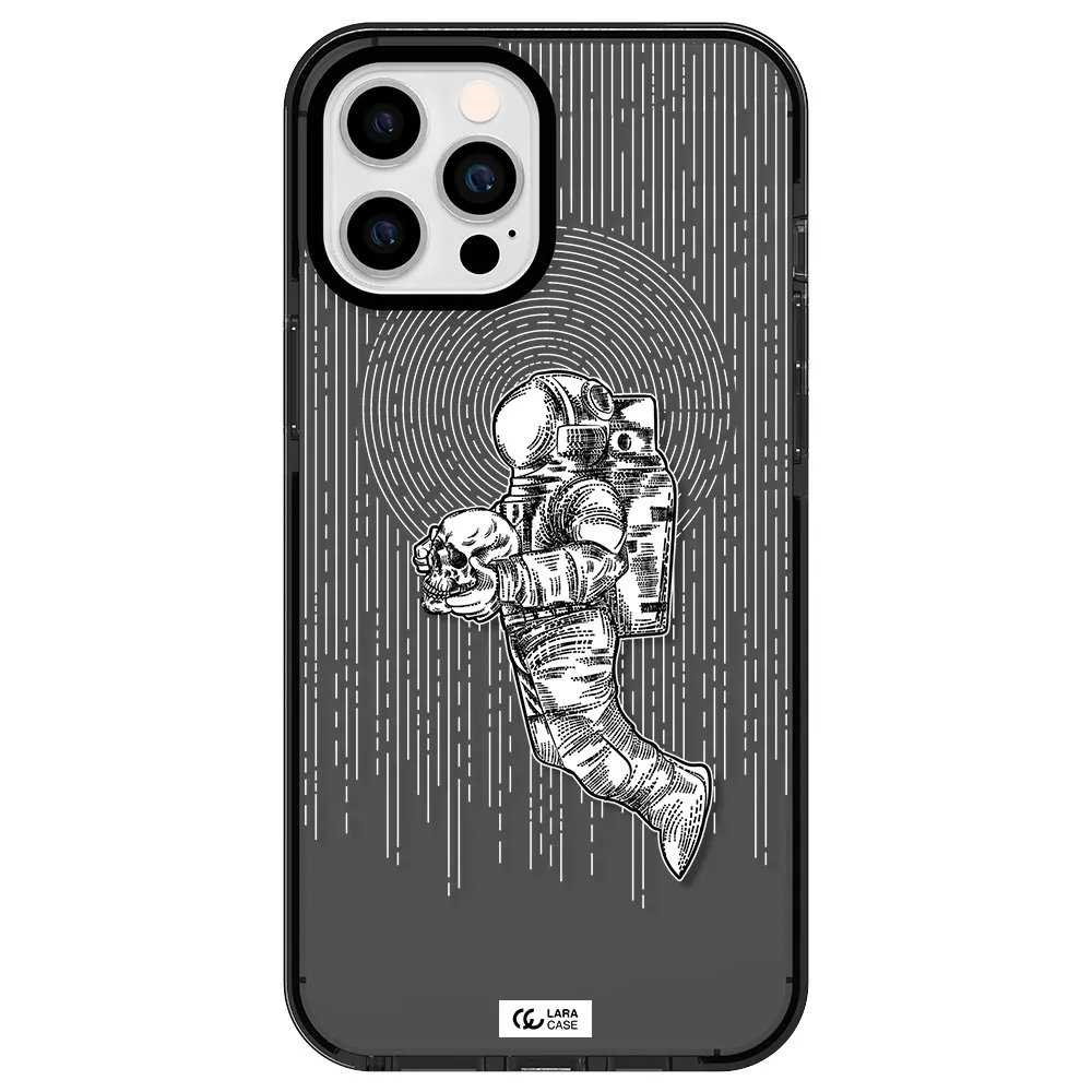 Astronaut Holding A Skull Apple iPhone 12 pro max impact Smoke Black Case