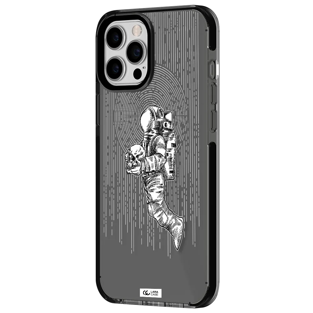Astronaut Holding A Skull Apple iPhone 12 pro max impact Smoke Black Case