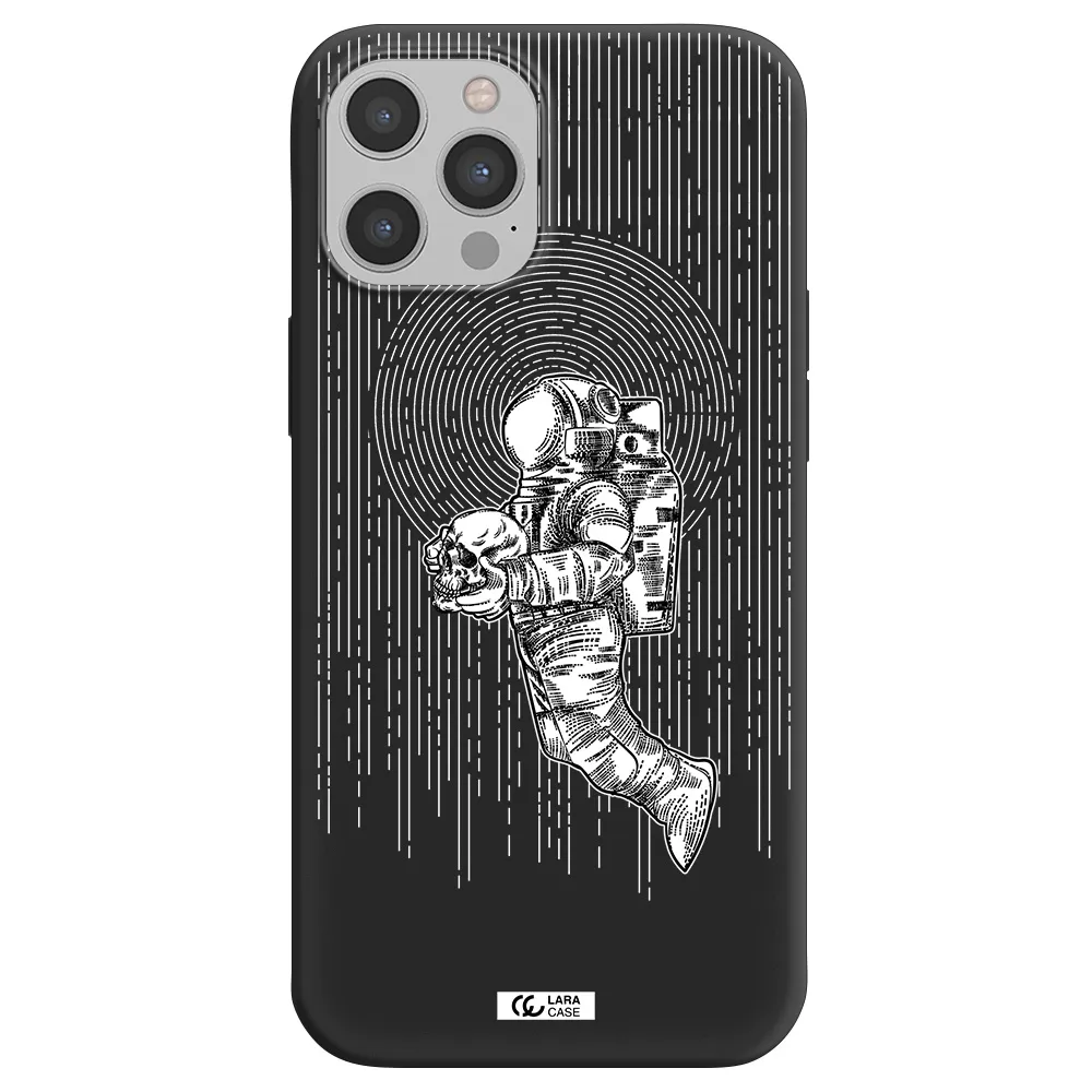 Astronaut Holding A Skull Apple iPhone 12 pro max Silicone black Case