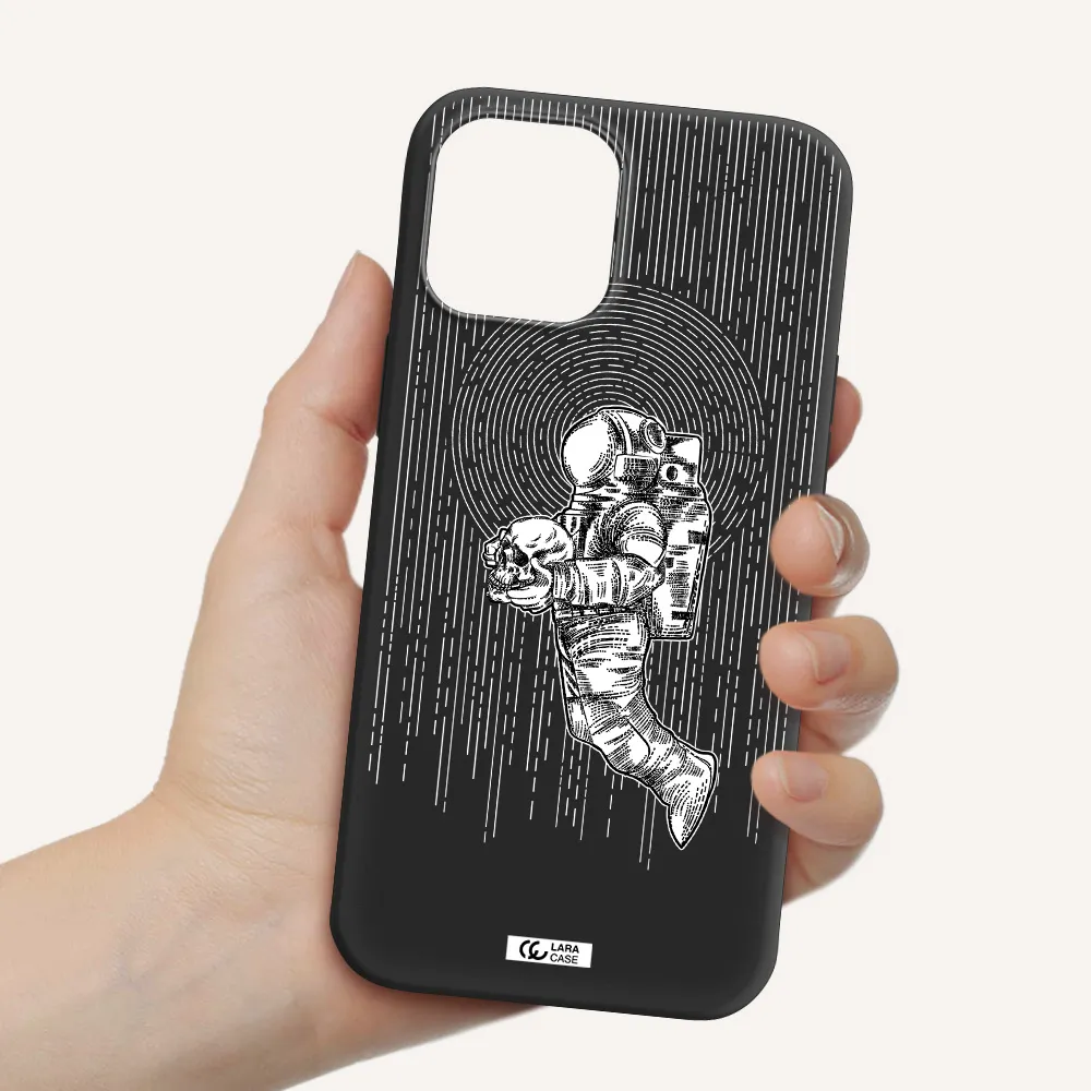 Astronaut Holding A Skull Apple iPhone 12 pro max Silicone black Case