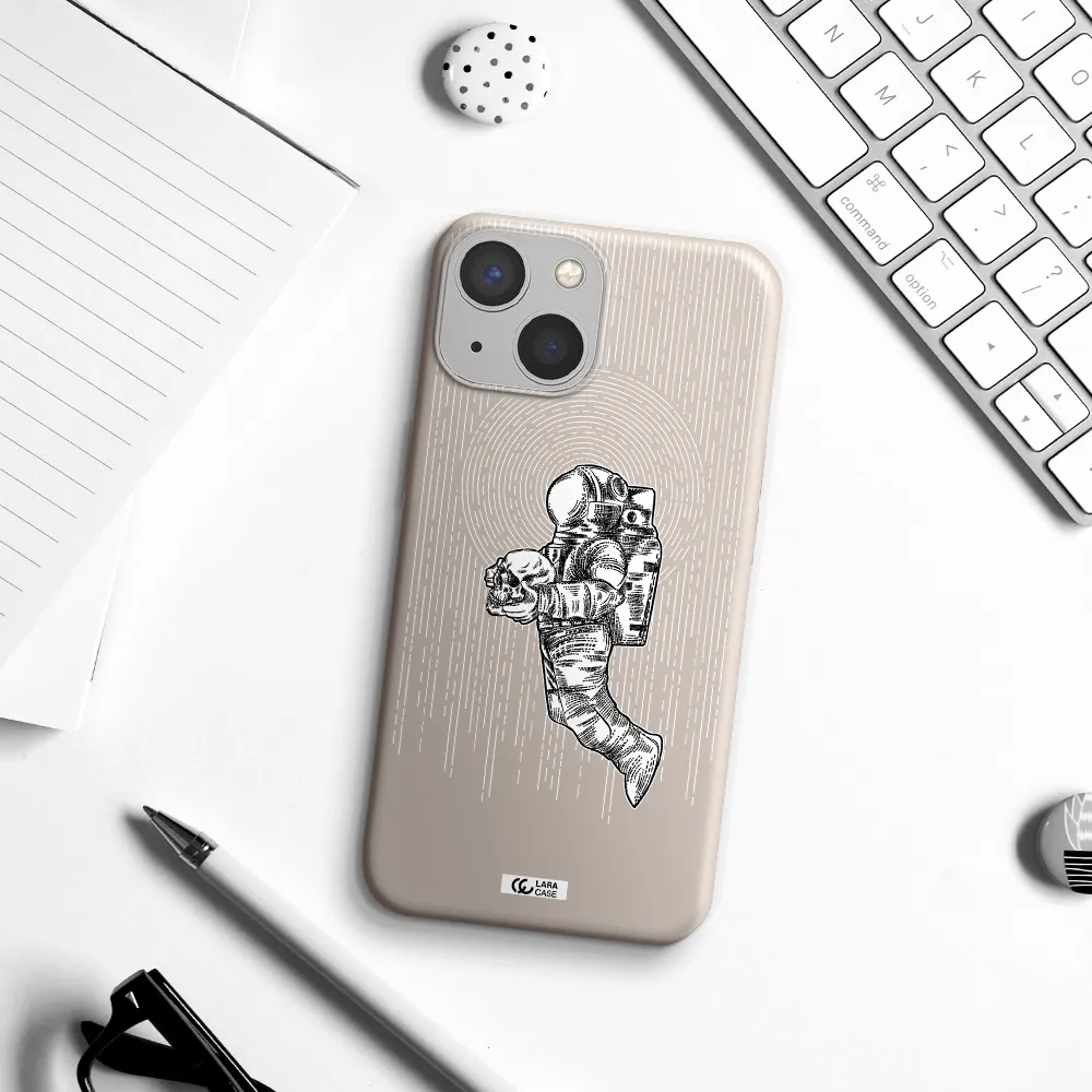 Astronaut Holding A Skull Apple iPhone 13 mini Silicone Stone Case