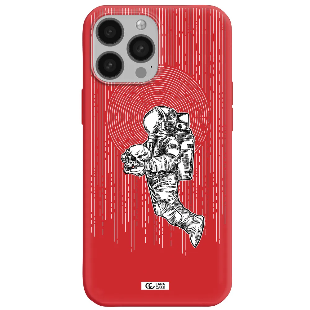 Astronaut Holding A Skull Apple iPhone 13 Pro Silicone Imperial Red Case