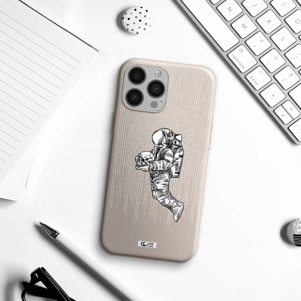 Astronaut Holding A Skull Apple iPhone 13 Pro Silicone Stone Case