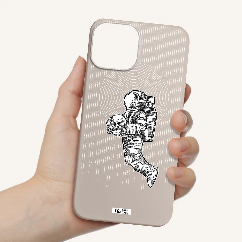 Astronaut Holding A Skull Apple iPhone 13 Silicone Stone Case