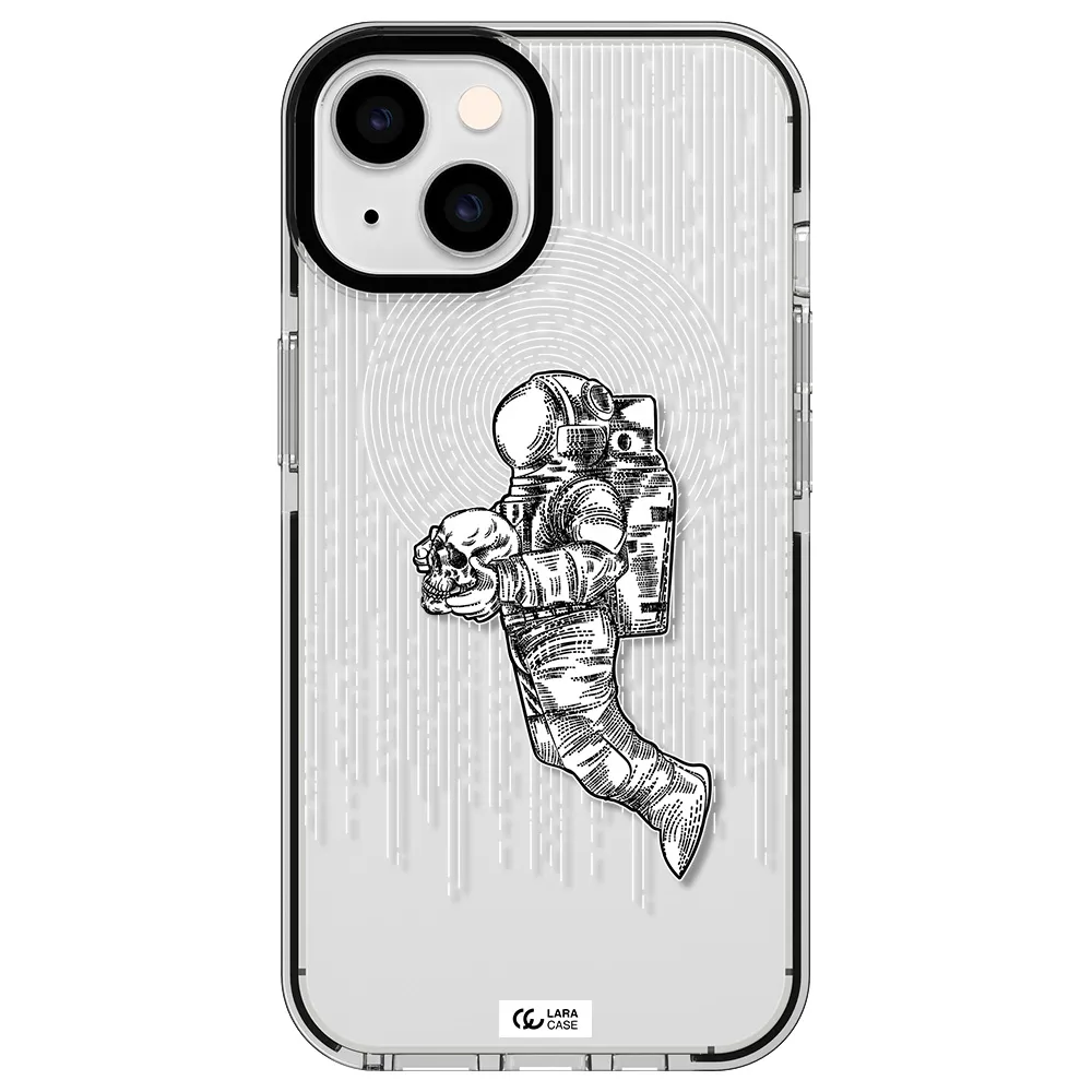 Astronaut Holding A Skull Apple iPhone 14 impact black border Case