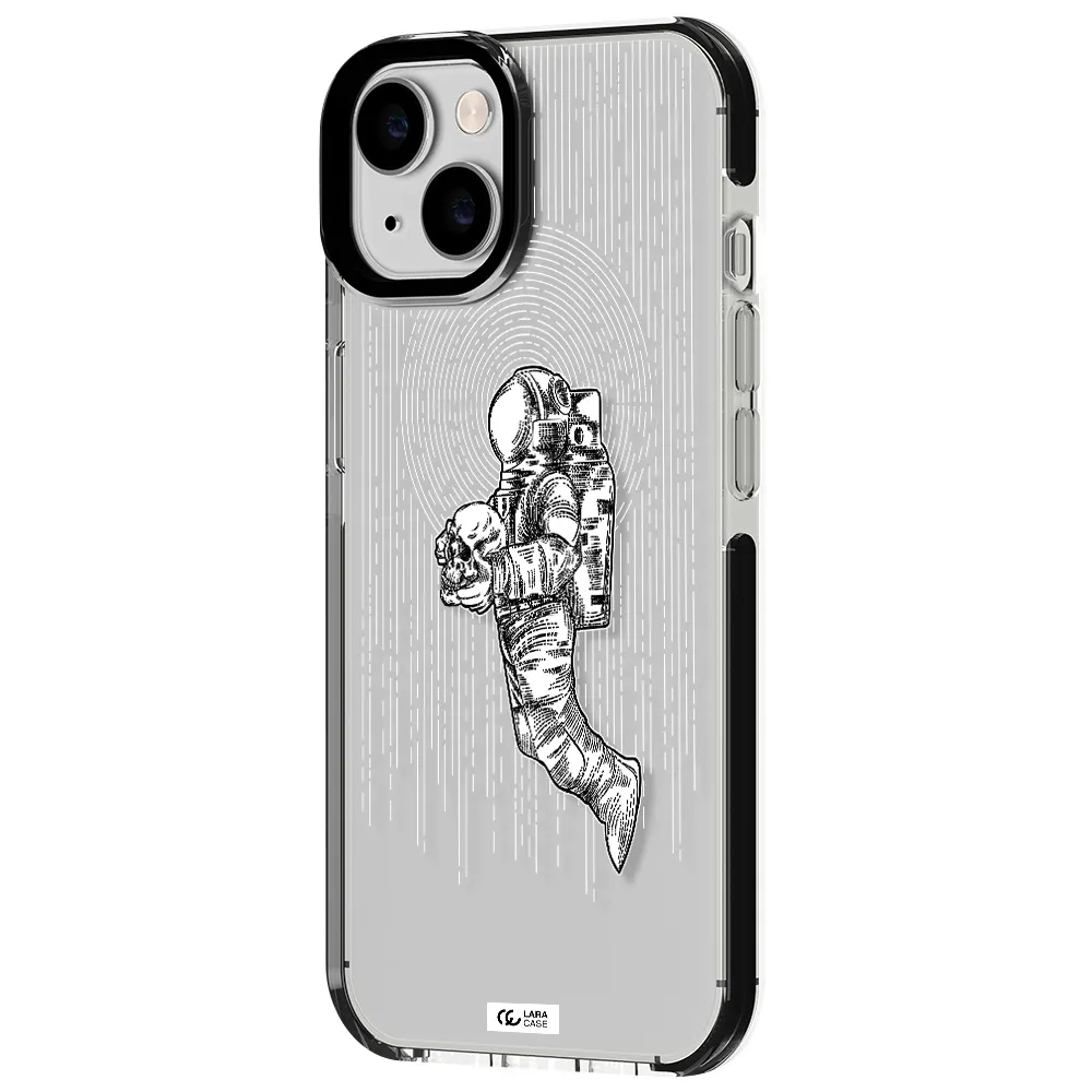 Astronaut Holding A Skull Apple iPhone 14 impact black border Case