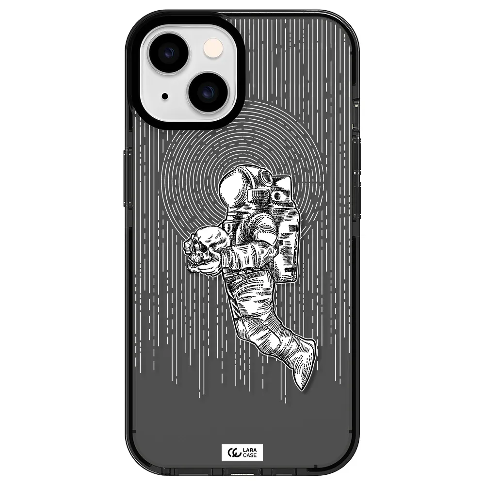 Astronaut Holding A Skull Apple iPhone 14 impact Smoke Black Case
