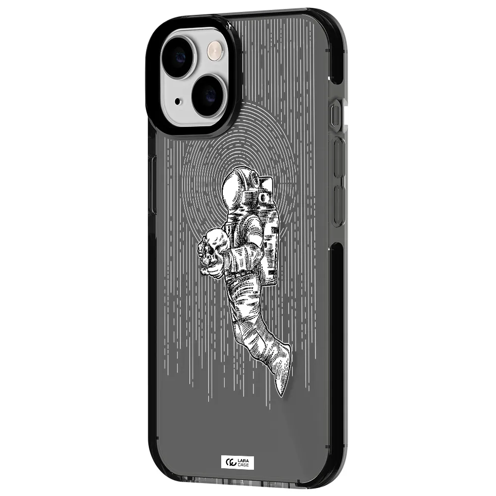 Astronaut Holding A Skull Apple iPhone 14 impact Smoke Black Case
