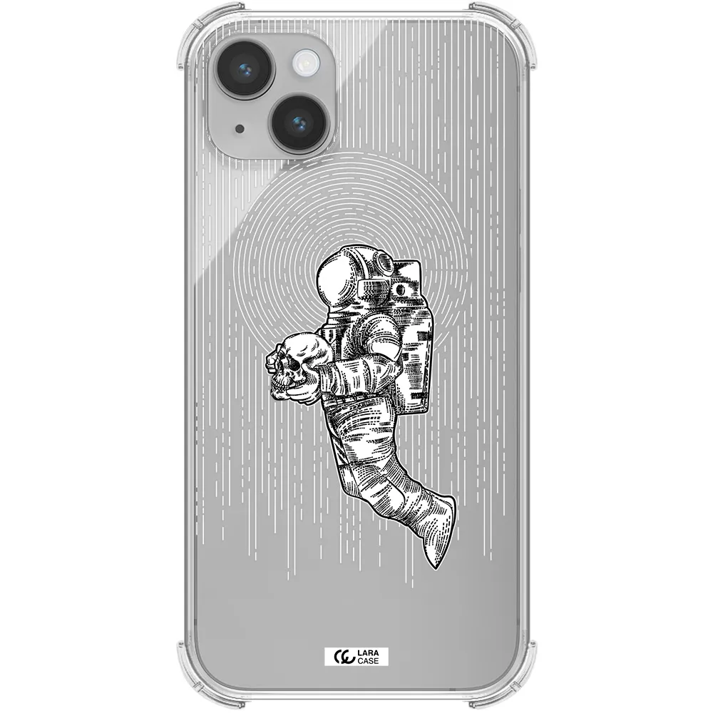 Astronaut Holding A Skull Apple iPhone 14 plus Clear PC Case