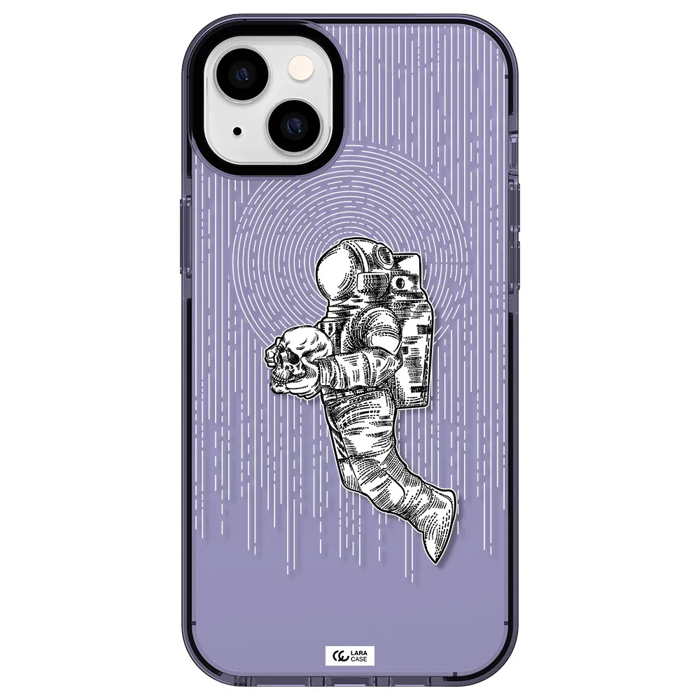 Astronaut Holding A Skull Apple iPhone 14 plus impact Lilac Case