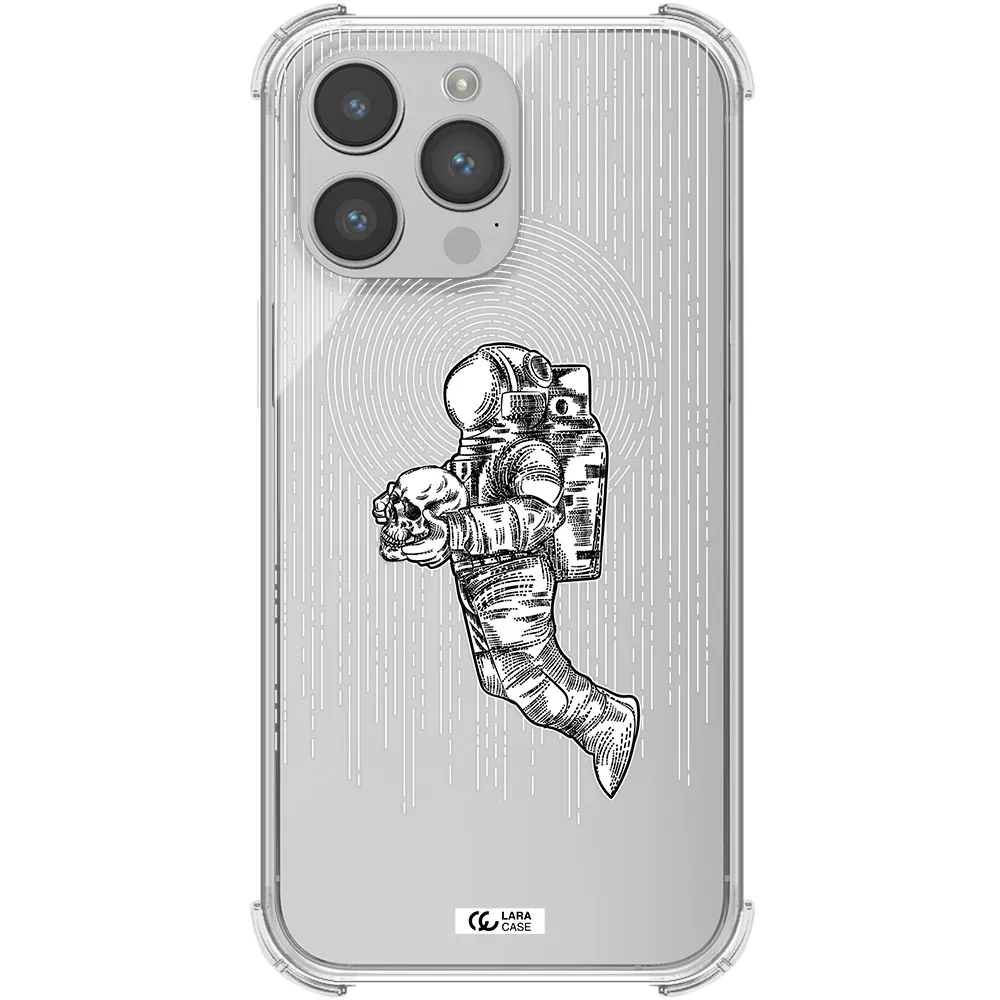 Astronaut Holding A Skull Apple iPhone 14 pro Clear PC Case