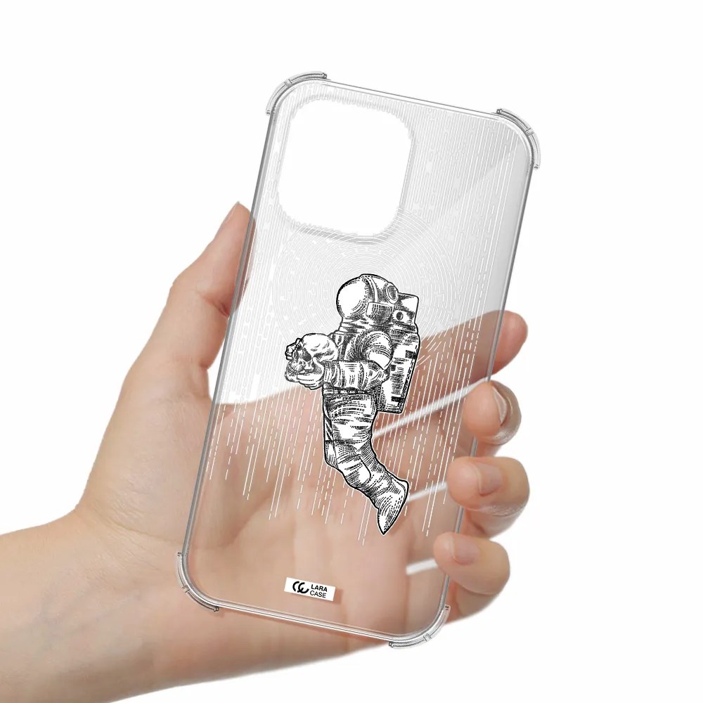 Astronaut Holding A Skull Apple iPhone 14 pro Clear PC Case