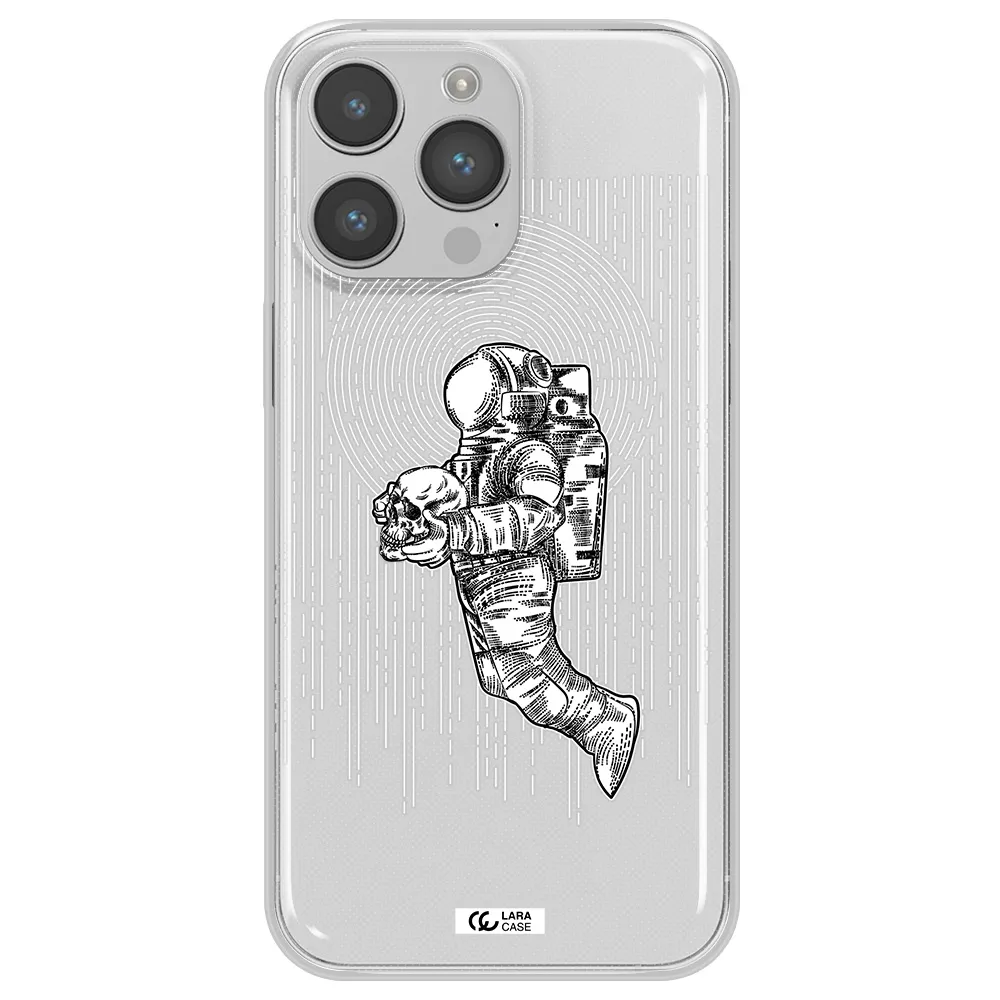 Astronaut Holding A Skull Apple iPhone 14 pro max Clear TPU Case