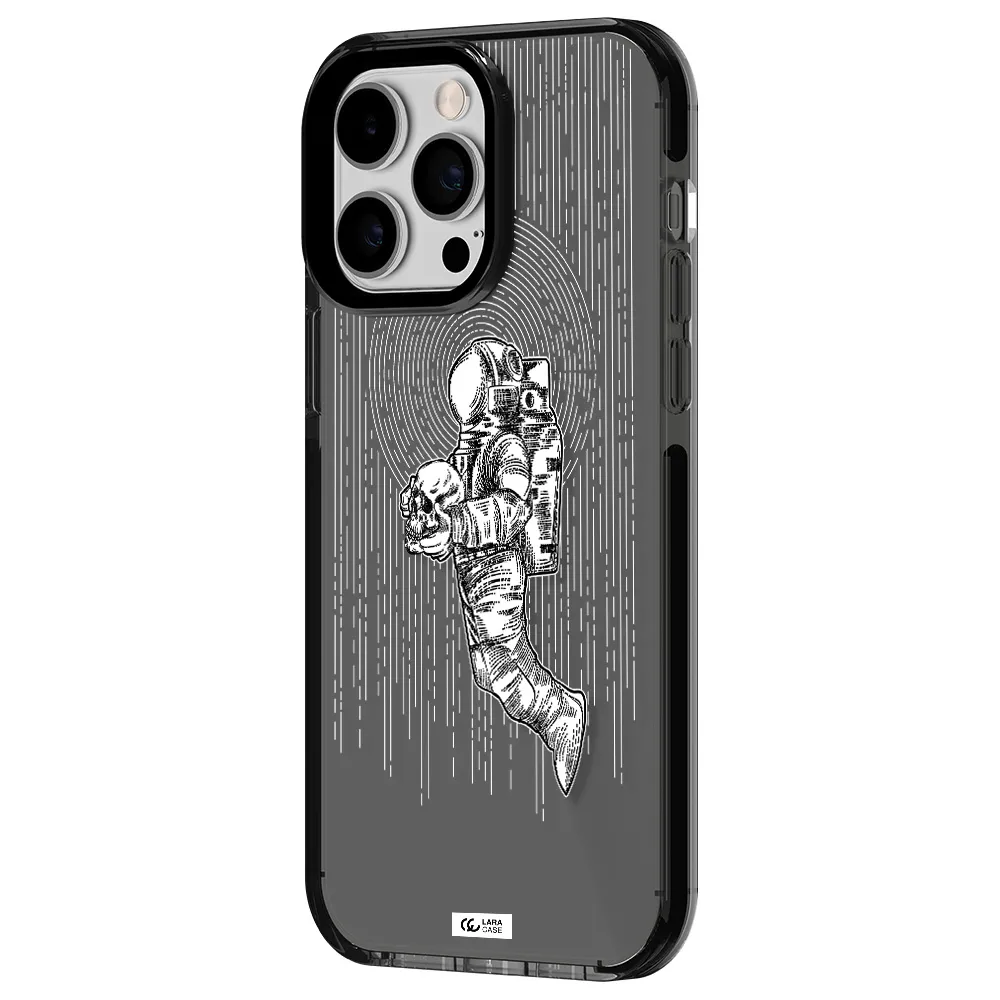 Astronaut Holding A Skull Apple iPhone 14 pro max impact Smoke Black Case