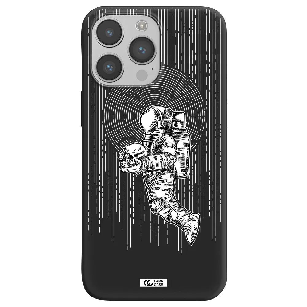Astronaut Holding A Skull Apple iPhone 14 pro max Silicone black Case
