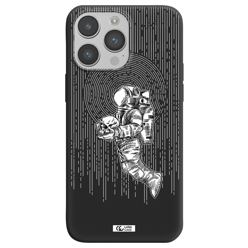 Astronaut Holding A Skull Apple iPhone 14 pro Silicone black Case