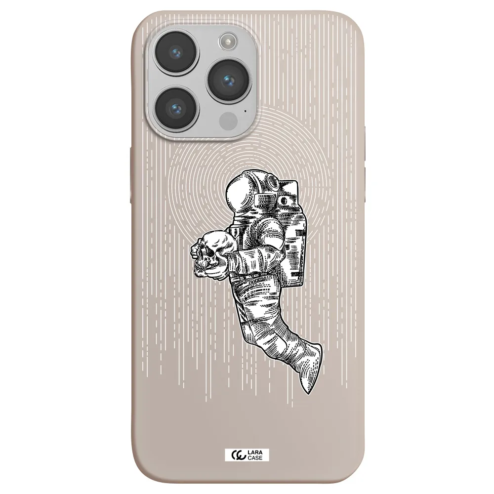 Astronaut Holding A Skull Apple iPhone 14 pro Silicone Stone Case