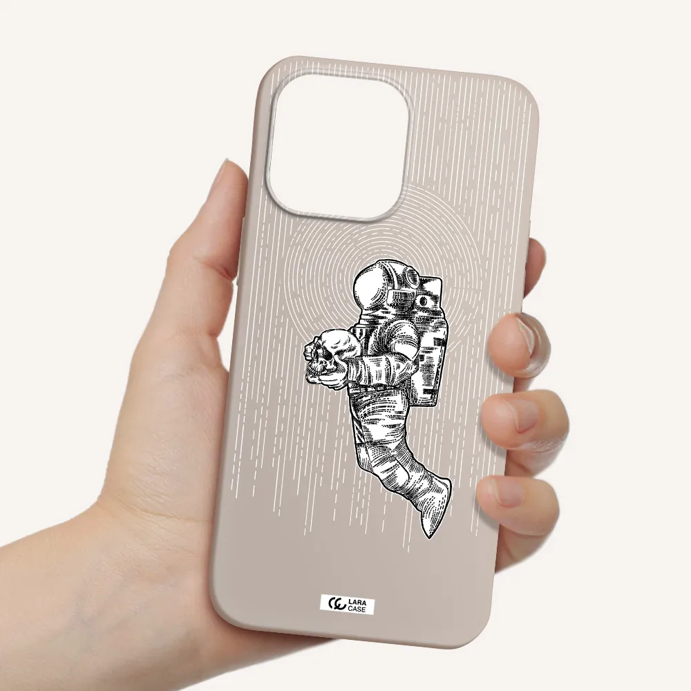 Astronaut Holding A Skull Apple iPhone 14 pro Silicone Stone Case