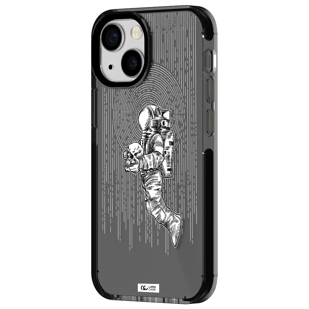 Astronaut Holding A Skull Apple iPhone 15 impact Smoke Black Case