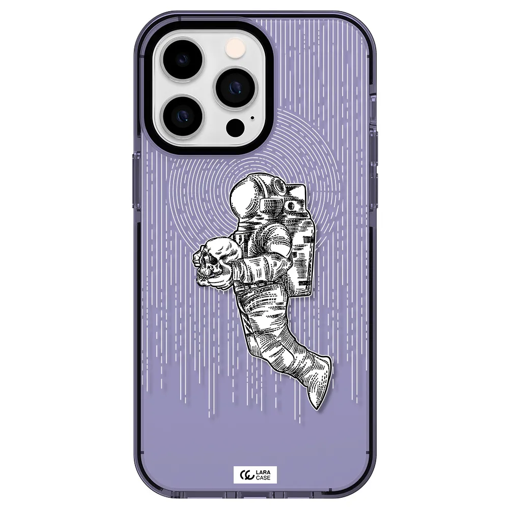 Astronaut Holding A Skull Apple iPhone 15 Pro impact Lilac Case