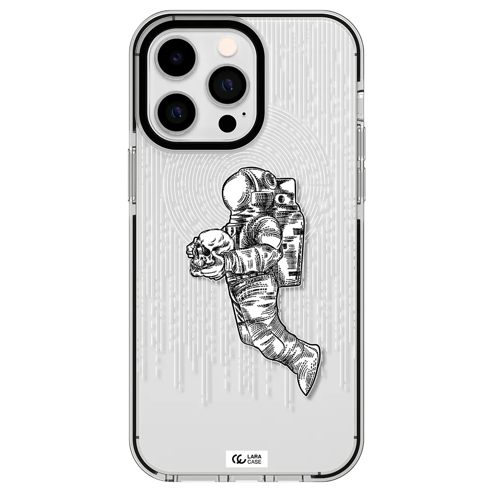 Astronaut Holding A Skull Apple iPhone 15 Pro Max impact black border Case