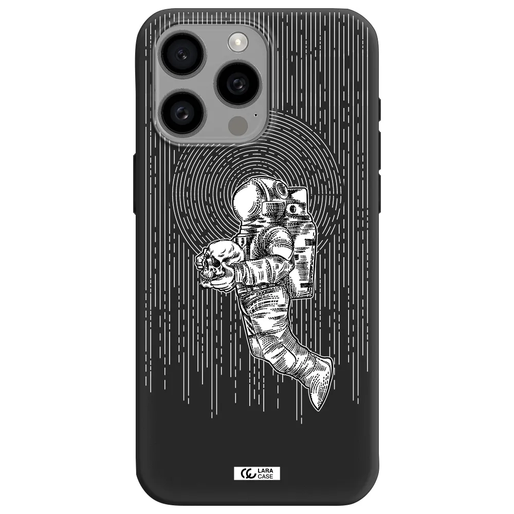 Astronaut Holding A Skull Apple Iphone 15 Pro max Silicone black Case