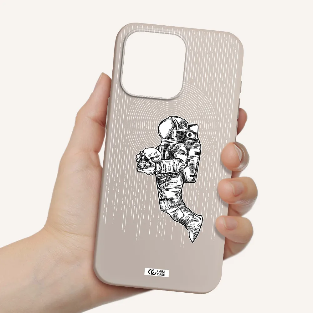 Astronaut Holding A Skull Apple Iphone 15 Pro max Silicone Stone Case